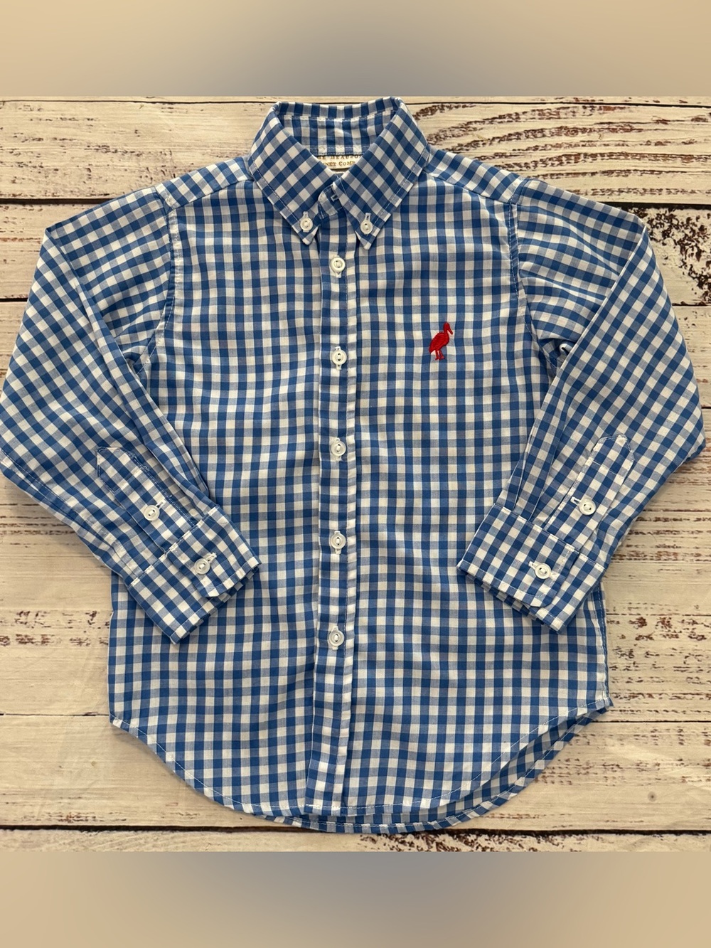 TBBC Blue & White Check Gingham Dress Shirt size 3T